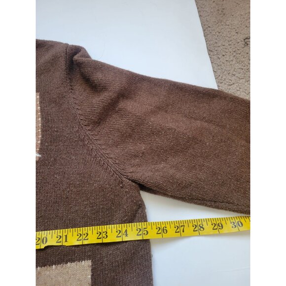 Croft & Barrow patchwork cardigan sweater featuring embroidered nature scenes 2X - Picture 11 of 14